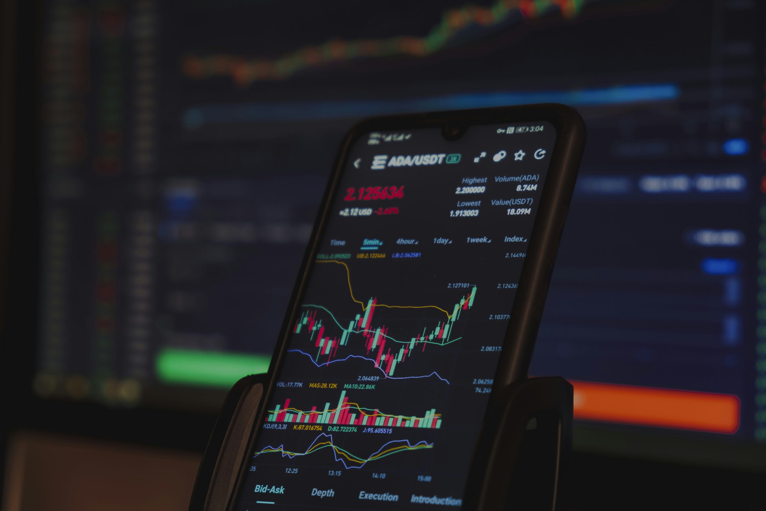 Real-Time Data Access A person monitoring real-time financial data across several screens, symbolizing the instant access to earnings and enhanced trust provided by modern forex tracking systems.