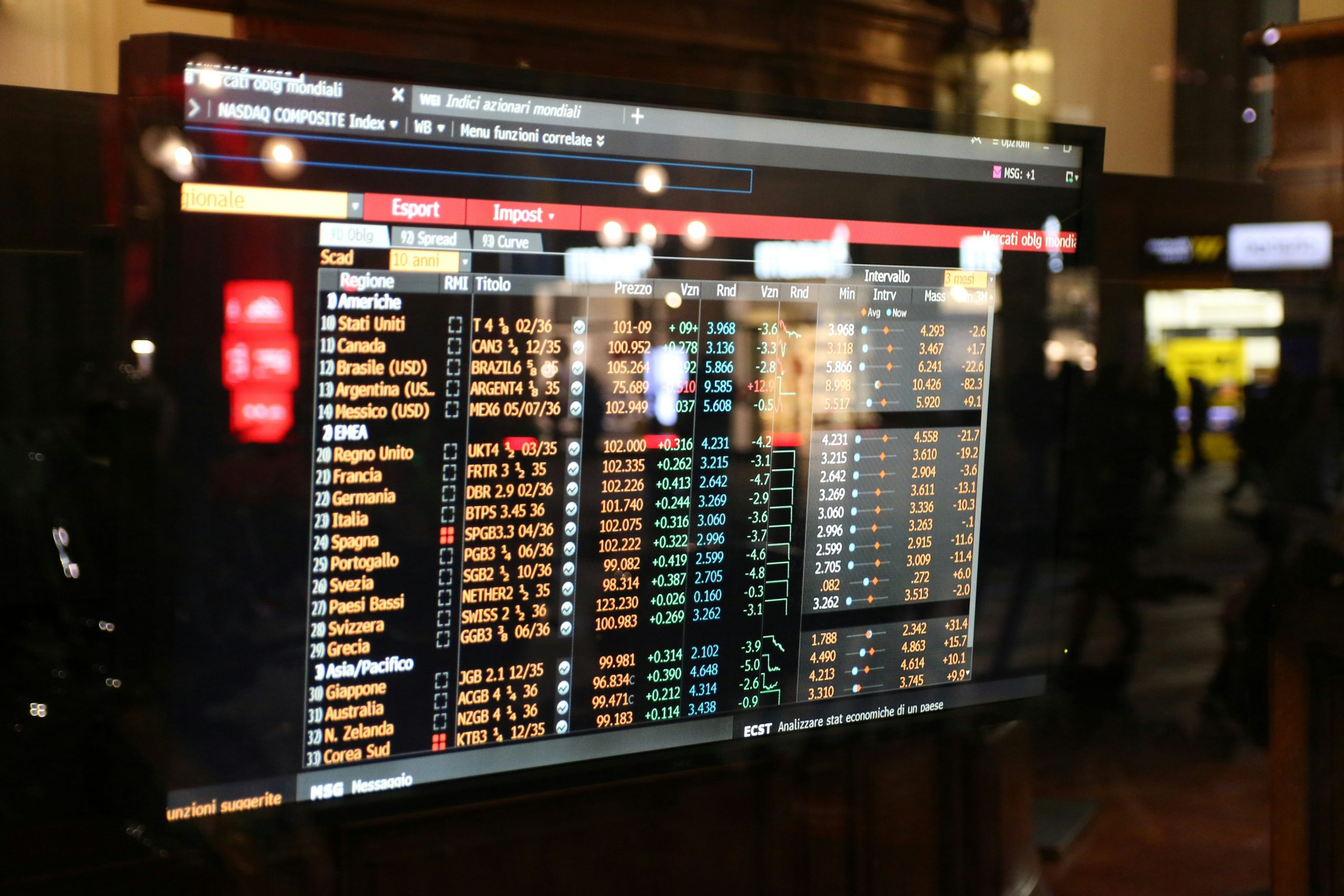 A trader monitors multiple screens displaying financial data and charts within a modern office environment, illustrating the comprehensive architecture of the cTrader IB program.